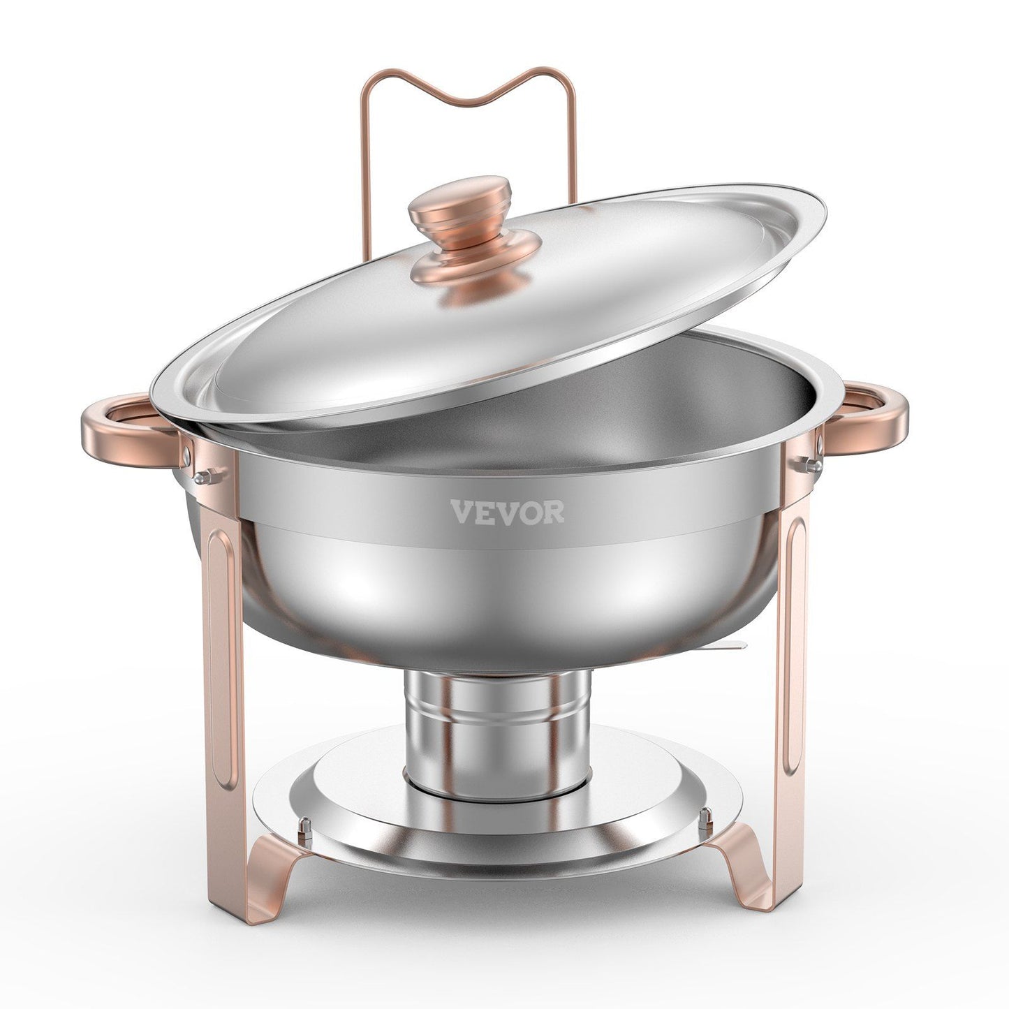 Chafing Dish Buffet Set, 5 Qt 4 Pack, Stainless Steel Chafer with 4 Full Size Pans, Round Catering Warmer V952-YXBXGSTGK4JTIXCAPV0