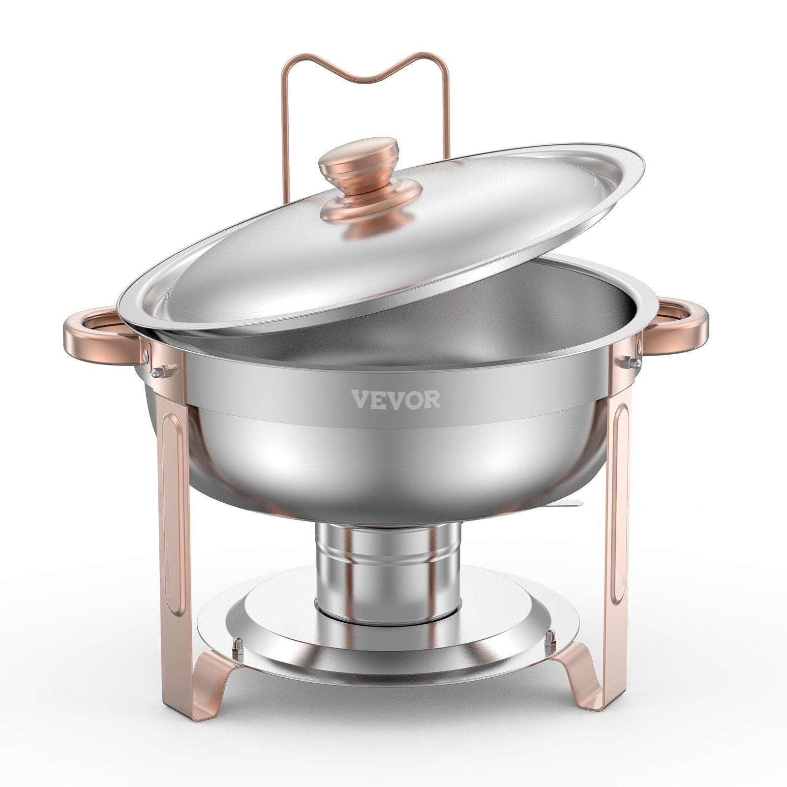 Chafing Dish Buffet Set, 5 Qt 4 Pack, Stainless Steel Chafer with 4 Full Size Pans, Round Catering Warmer V952-YXBXGSTGK4JTIXCAPV0