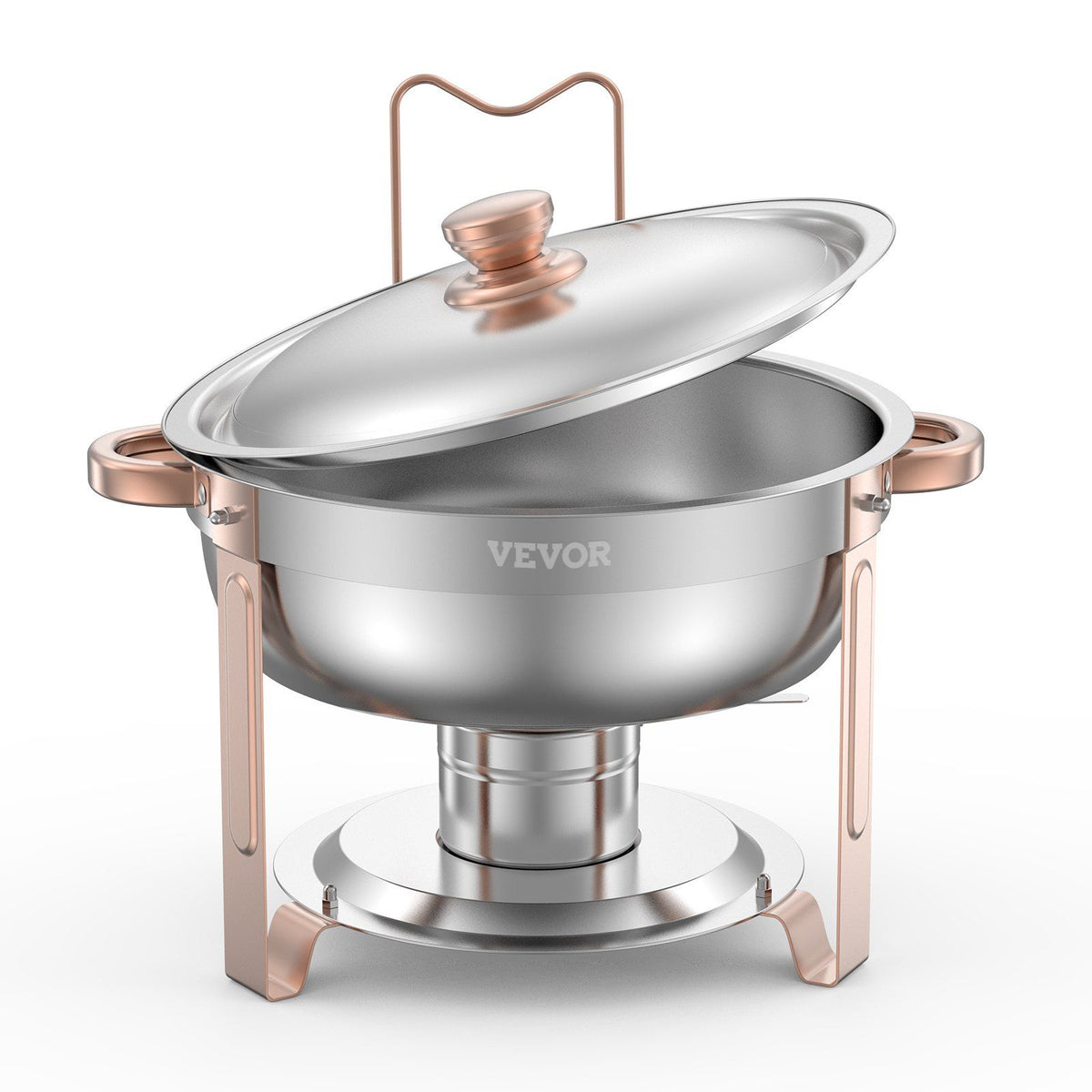 Chafing Dish Buffet Set, 5 Qt 4 Pack, Stainless Steel Chafer with 4 Full Size Pans, Round Catering Warmer V952-YXBXGSTGK4JTIXCAPV0