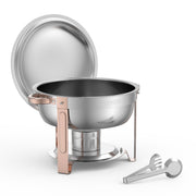 Chafing Dish Buffet Set, 5 Qt 4 Pack, Stainless Steel Chafer with 4 Full Size Pans, Round Catering Warmer V952-YXBXGSTGK4JTIXCAPV0