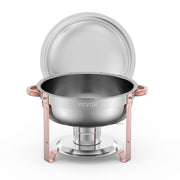 Chafing Dish Buffet Set, 5 Qt 4 Pack, Stainless Steel Chafer with 4 Full Size Pans, Round Catering Warmer V952-YXBXGSTGK4JTIXCAPV0