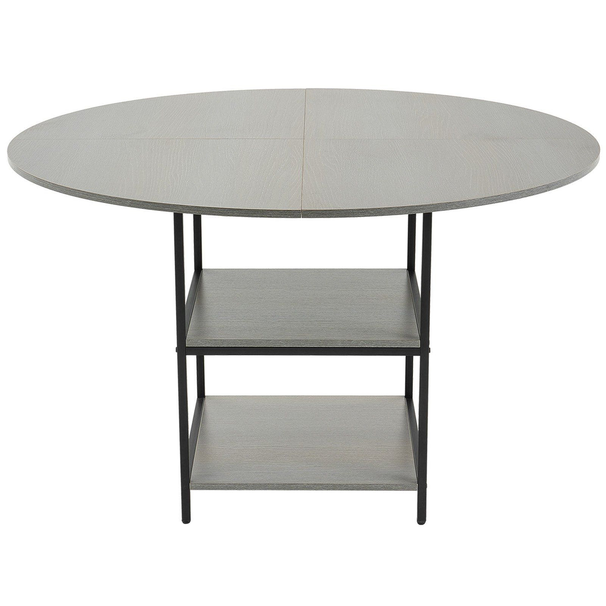 Round Dining Table, 47 inch Wood Table for 4-6 Person, Modern Circle Dinner Furniture, Leisure Tables with V952-YXCZBKTZMDBTZN3HRV0