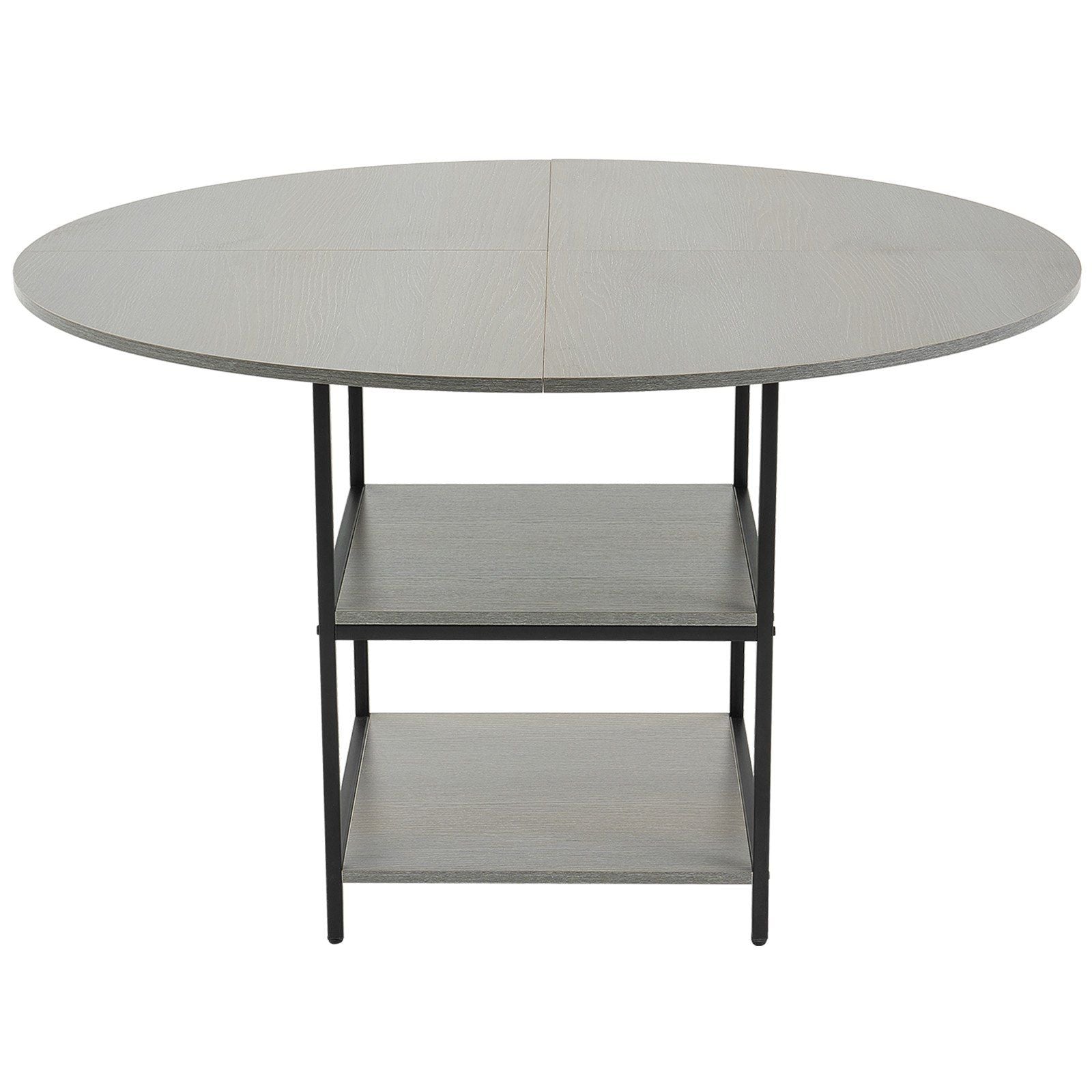 Round Dining Table, 47 inch Wood Table for 4-6 Person, Modern Circle Dinner Furniture, Leisure Tables with V952-YXCZBKTZMDBTZN3HRV0