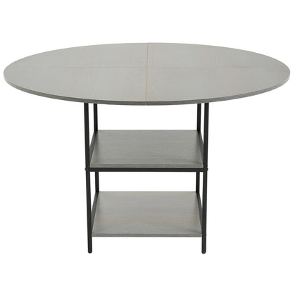 Round Dining Table, 47 inch Wood Table for 4-6 Person, Modern Circle Dinner Furniture, Leisure Tables with V952-YXCZBKTZMDBTZN3HRV0