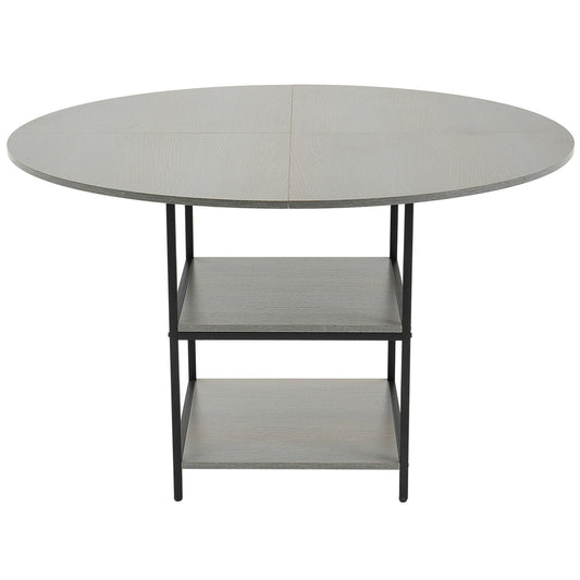 Round Dining Table, 47 inch Wood Table for 4-6 Person, Modern Circle Dinner Furniture, Leisure Tables with V952-YXCZBKTZMDBTZN3HRV0