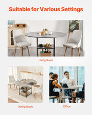 Round Dining Table, 47 inch Wood Table for 4-6 Person, Modern Circle Dinner Furniture, Leisure Tables with V952-YXCZBKTZMDBTZN3HRV0