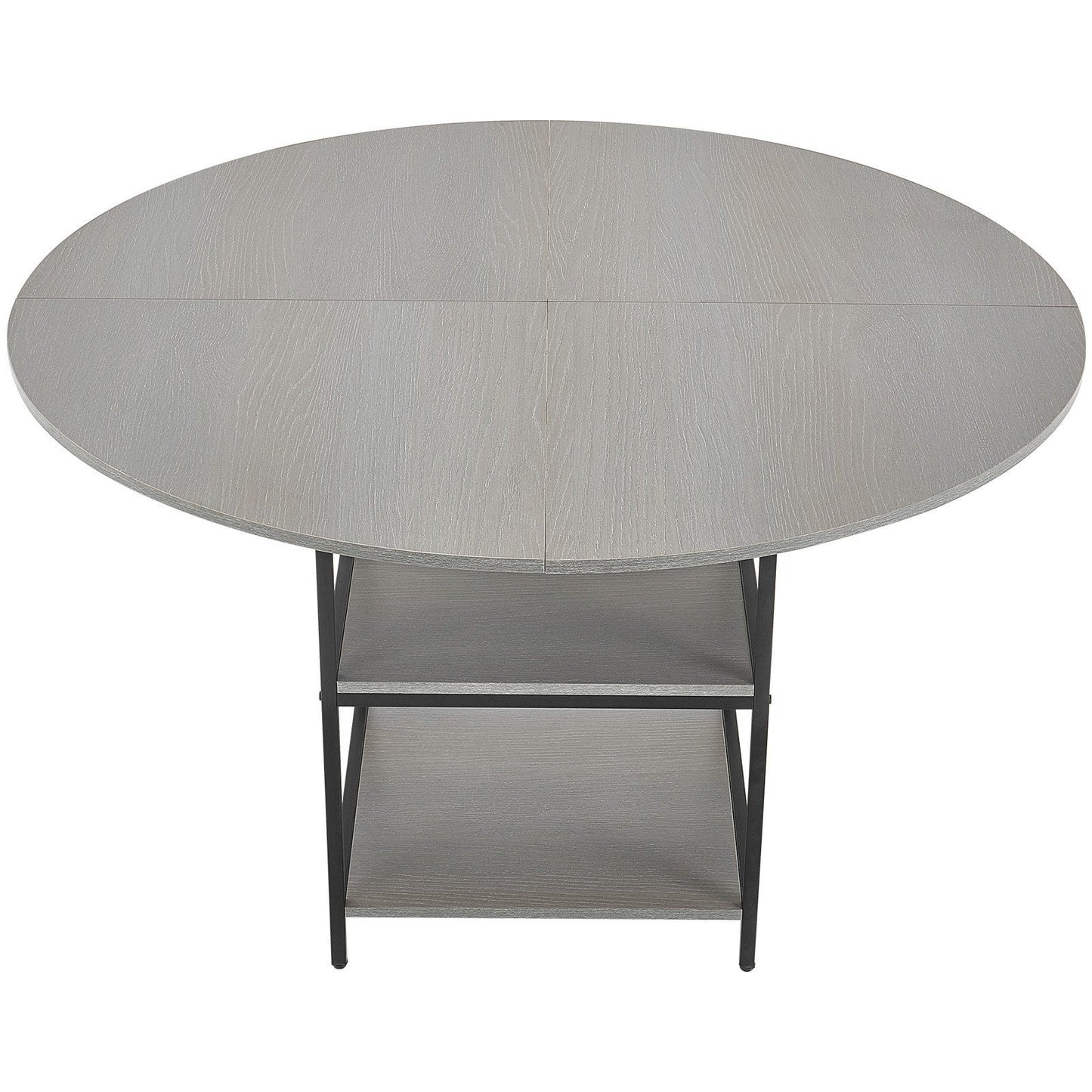 Round Dining Table, 47 inch Wood Table for 4-6 Person, Modern Circle Dinner Furniture, Leisure Tables with V952-YXCZBKTZMDBTZN3HRV0