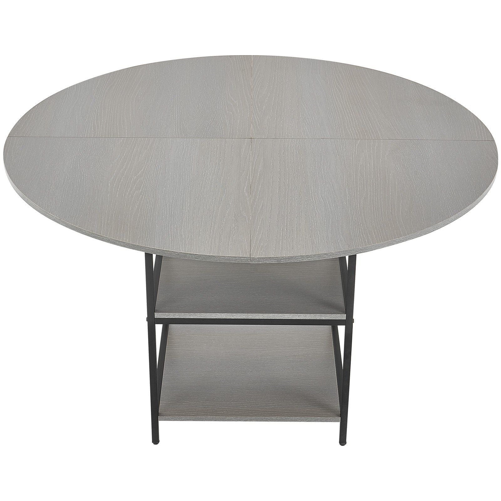 Round Dining Table, 47 inch Wood Table for 4-6 Person, Modern Circle Dinner Furniture, Leisure Tables with V952-YXCZBKTZMDBTZN3HRV0