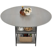 Round Dining Table, 47 inch Wood Table for 4-6 Person, Modern Circle Dinner Furniture, Leisure Tables with V952-YXCZBKTZMDBTZN3HRV0