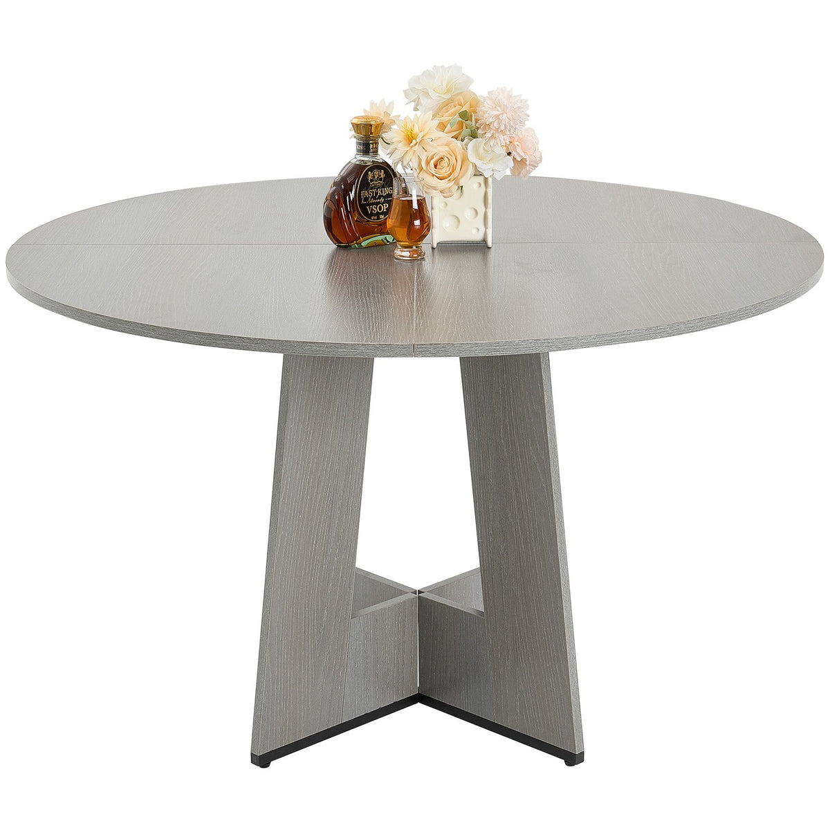 Round Dining Table, 47 inch Wood Table for 4-6 Person, Farmhouse Circle Dinner Furniture, Rustic Leisure V952-YXCZBKTZQMDBX9NPKV0