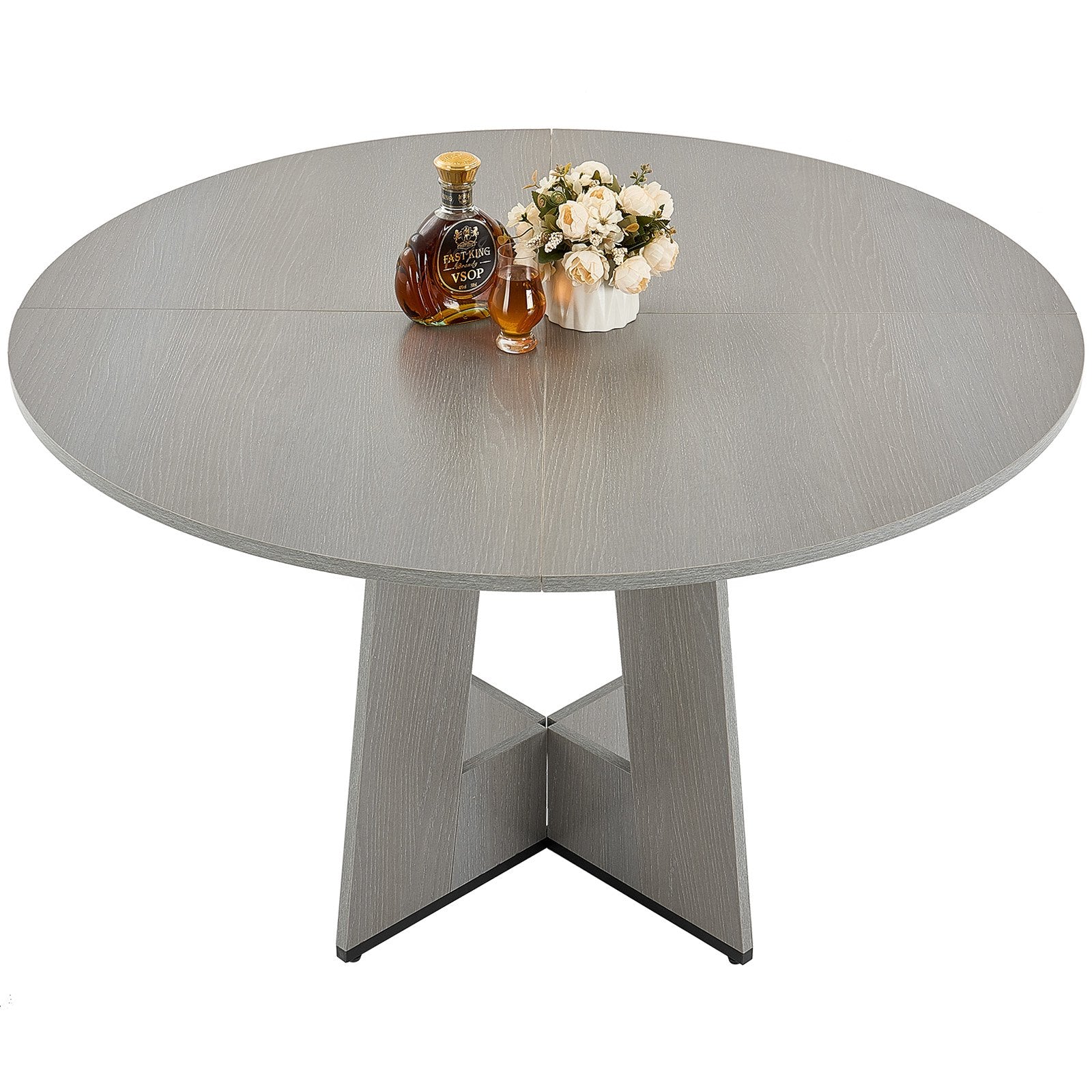 Round Dining Table, 47 inch Wood Table for 4-6 Person, Farmhouse Circle Dinner Furniture, Rustic Leisure V952-YXCZBKTZQMDBX9NPKV0