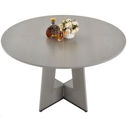 Round Dining Table, 47 inch Wood Table for 4-6 Person, Farmhouse Circle Dinner Furniture, Rustic Leisure V952-YXCZBKTZQMDBX9NPKV0
