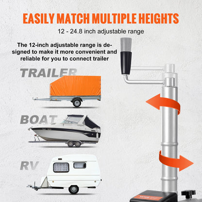 Electric Trailer Dolly, 5000lbs Towing Capacity, 350W 12V Trailer Jockey Wheel with 22 ft/min Moving Speed, V952-YXDDQYCYSB500477AV0