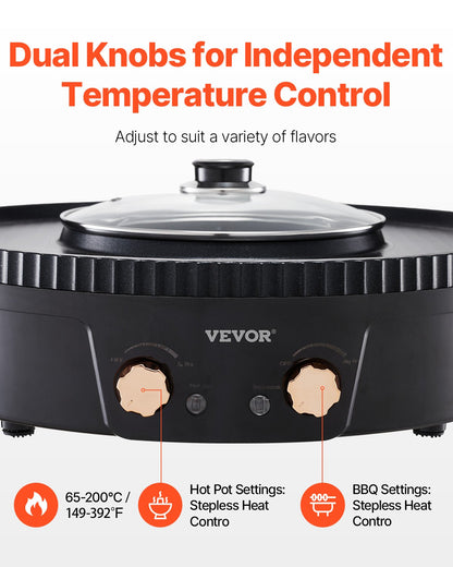Hot Pot with Grill 1800W 2-in-1 Electric Smokeless Grill and Hot Pot V952-YXDHGHS1550WPJEZ7V3