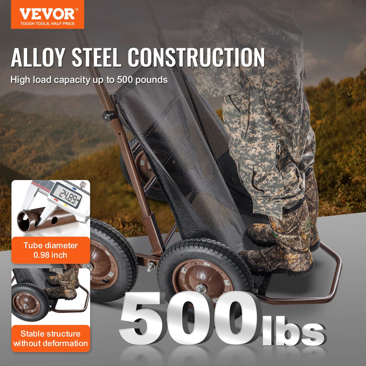 Folding Deer Cart Game Hauler Utility Gear Dolly 500 LBS Capacity V952-YXGKSLYXCYGZYU47ZV0