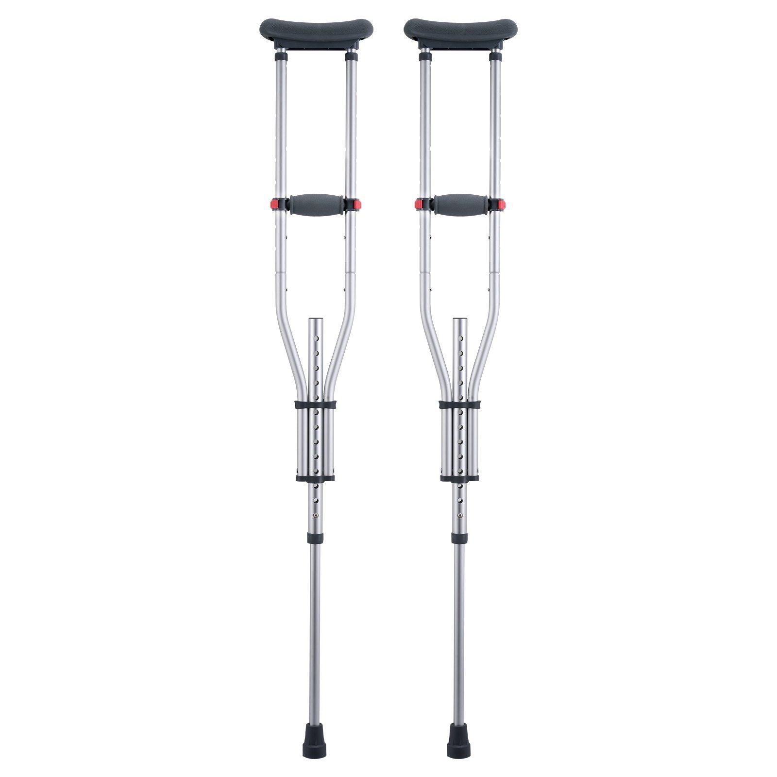 Underarm Crutches, 13-Level Height Adjustable Underarm Walking Crutches, Lightweight Aluminum Crutches for V952-YXGZLTPR1202HQF5RV0
