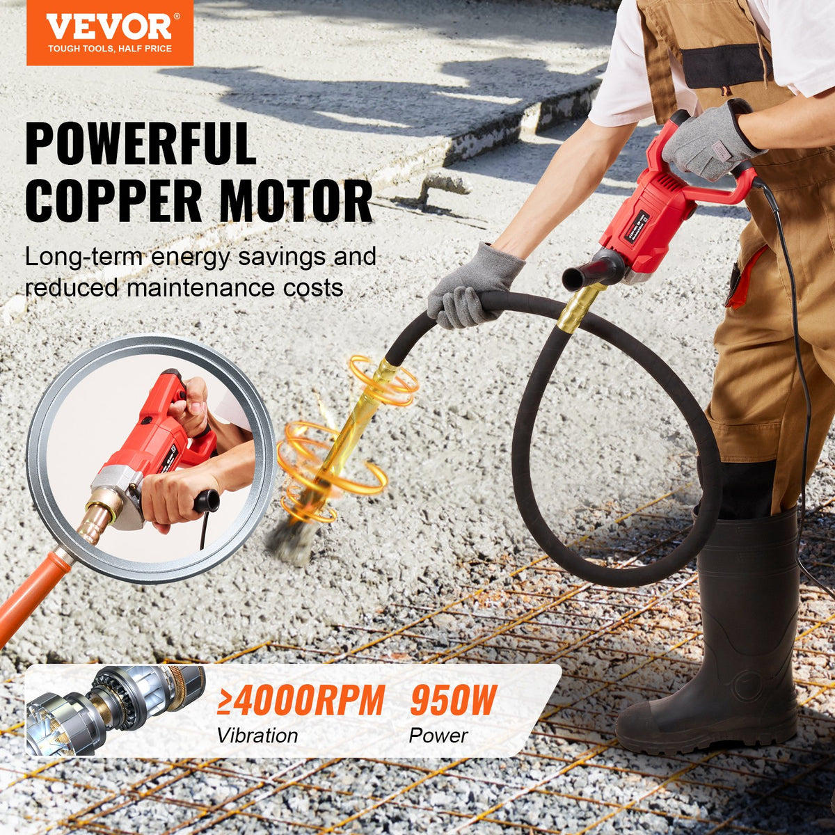 Handheld Electric Concrete Vibrator 960W 2M Shaft Air Bubble Remover V952-YXH6613000VPMYBBNV3