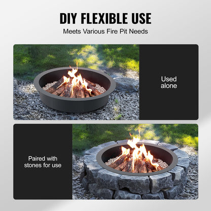 Fire Pit Ring, 40-Inch Outer/36-Inch Inner Diameter, 10inch Height 2.5mm Thick Fire Pit Insert, Heavy Duty V952-YXHH25MM36IN5PAQ0V0