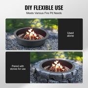 Fire Pit Ring, 44-Inch Outer/39-Inch Inner Diameter, 10inch Height 2.5mm Thick Fire Pit Insert, Heavy Duty V952-YXHH25MM39INTCYI8V0