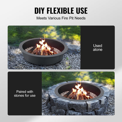 Fire Pit Ring, 44-Inch Outer/39-Inch Inner Diameter, 10inch Height 2.5mm Thick Fire Pit Insert, Heavy Duty V952-YXHH25MM39INTCYI8V0