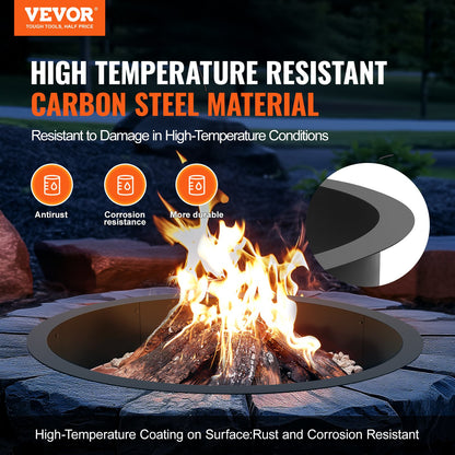 Fire Pit Ring Round Inner Steel Liner DIY Campfire Firepit V952-YXHH36INCH157GUFLV0