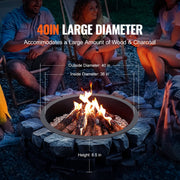 Fire Pit Ring Round Inner Steel Liner DIY Campfire Firepit V952-YXHH36INCH157GUFLV0