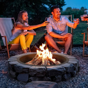 Fire Pit Ring Round Inner Steel Liner DIY Campfire Firepit V952-YXHH36INCH157GUFLV0