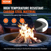 Fire Pit Ring Round 45 Inch Outer Steel Liner DIY Campfire Ring Firepit V952-YXHH39INCH15N9D45V0