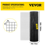 Hardware Cloth, 24" x 100' & 1"x1" Mesh Size, Galvanized Steel Vinyl Coated 16 Gauge Chicken Wire Fencing V952-YXHJWHSBDDWC2JLKLV0
