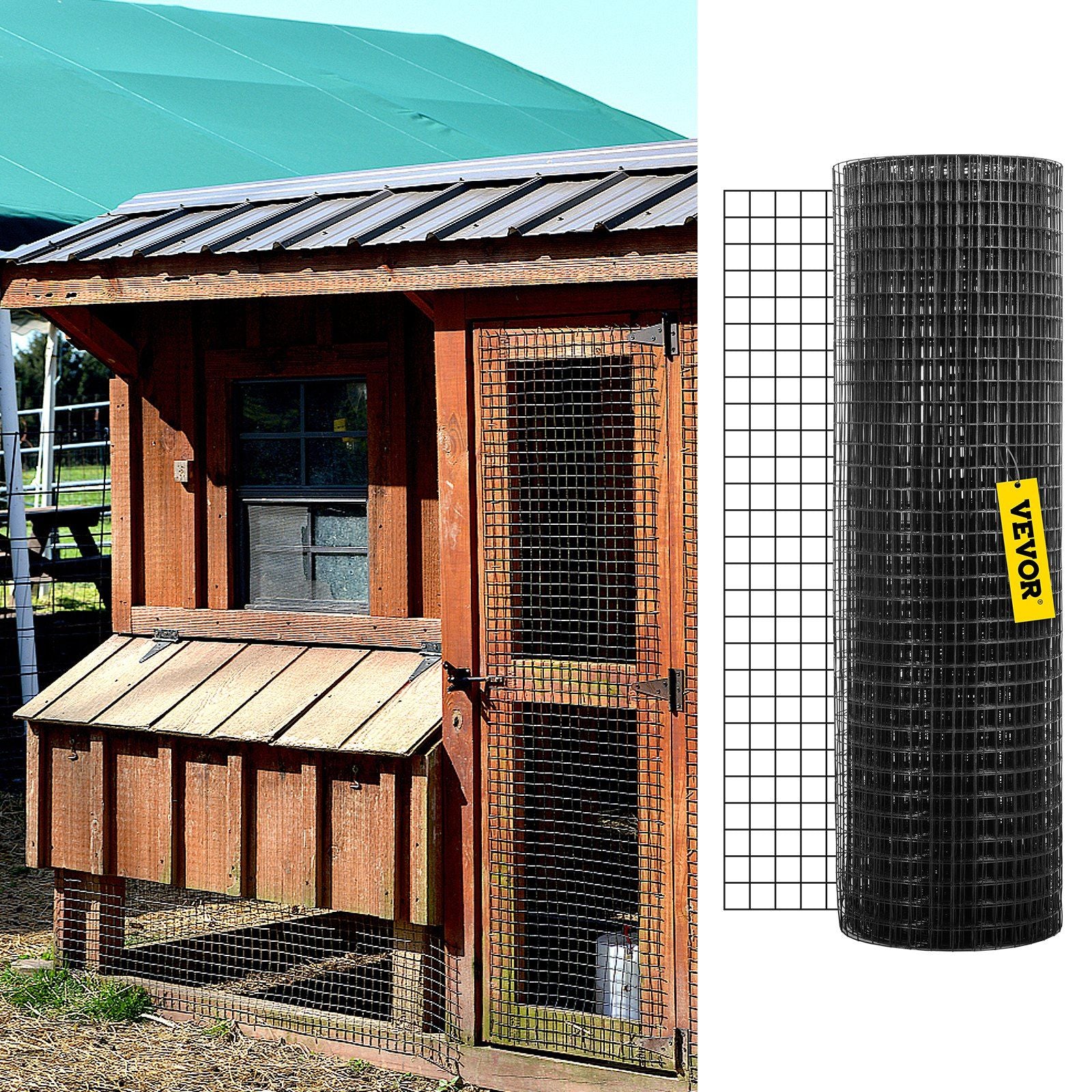 Hardware Cloth, 24" x 100' & 1"x1" Mesh Size, Galvanized Steel Vinyl Coated 16 Gauge Chicken Wire Fencing V952-YXHJWHSBDDWC2JLKLV0