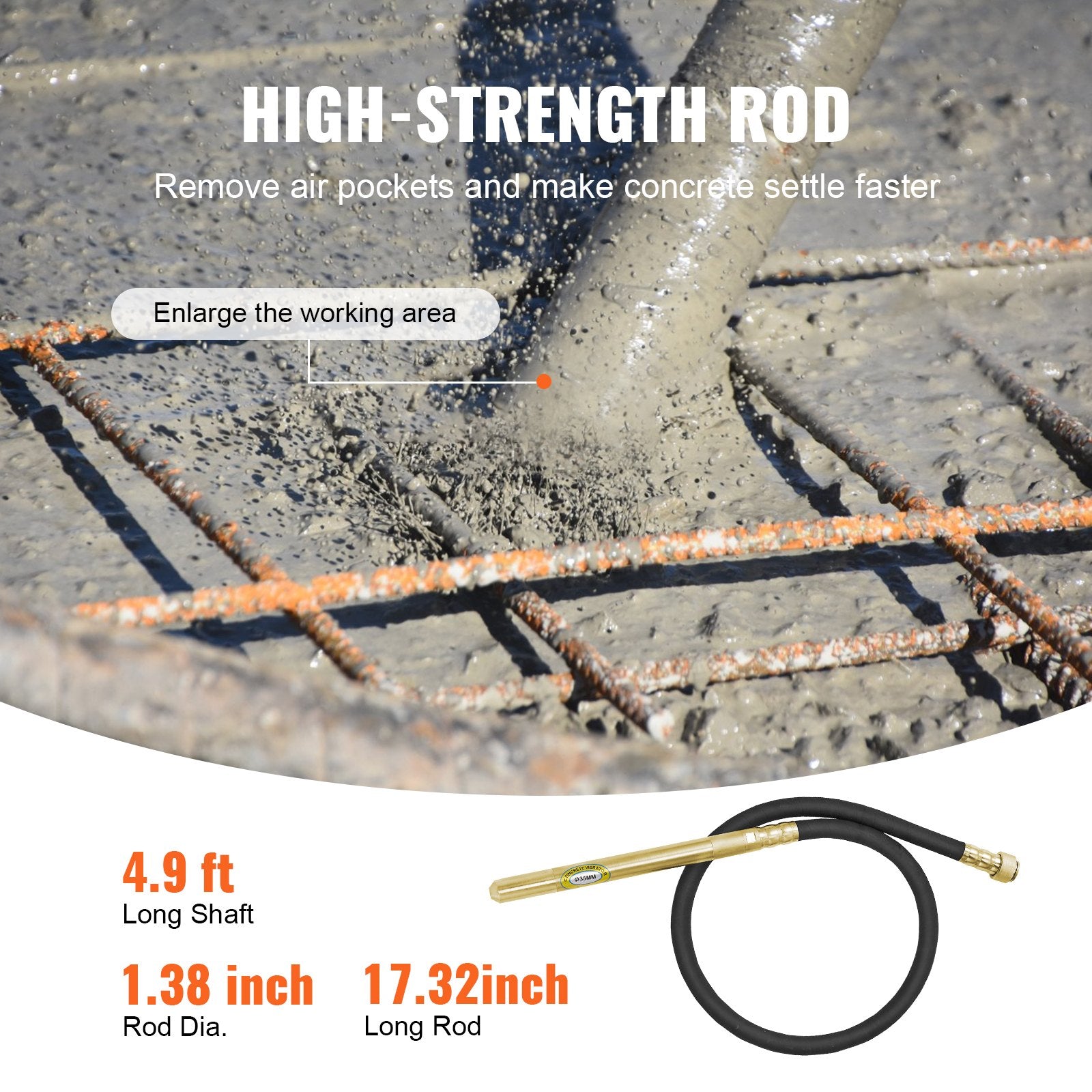 Handheld Electric Concrete Vibrator 800W 1.5M Shaft Air Bubble Remover V952-YXHNTZDQSCS12GEAJV3