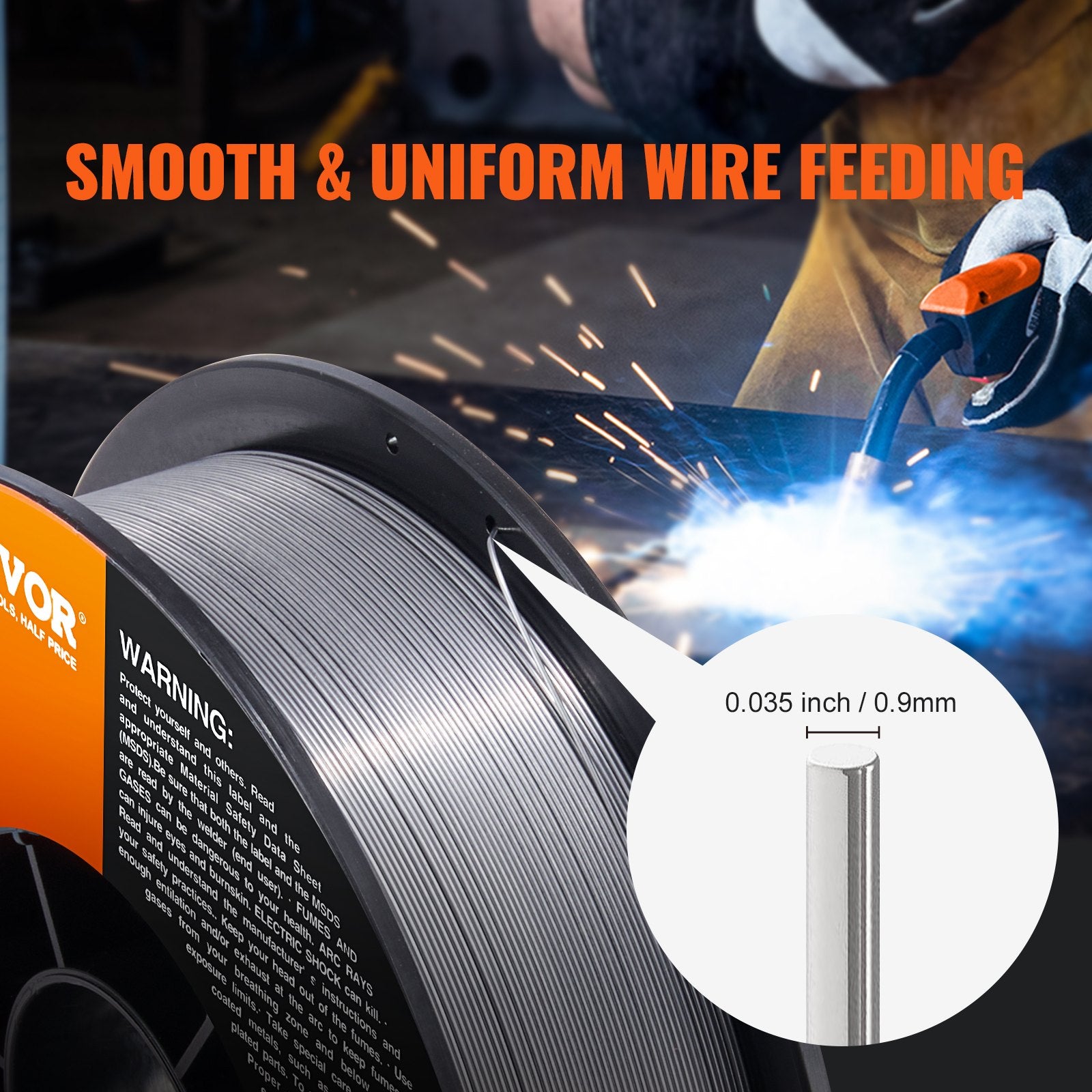 Flux Core MIG Welding Wire E71T-GS 0.035" 10LB Gasless Mild Steel MIG Wire V952-YXHSJMIGE71TG6JSPV0
