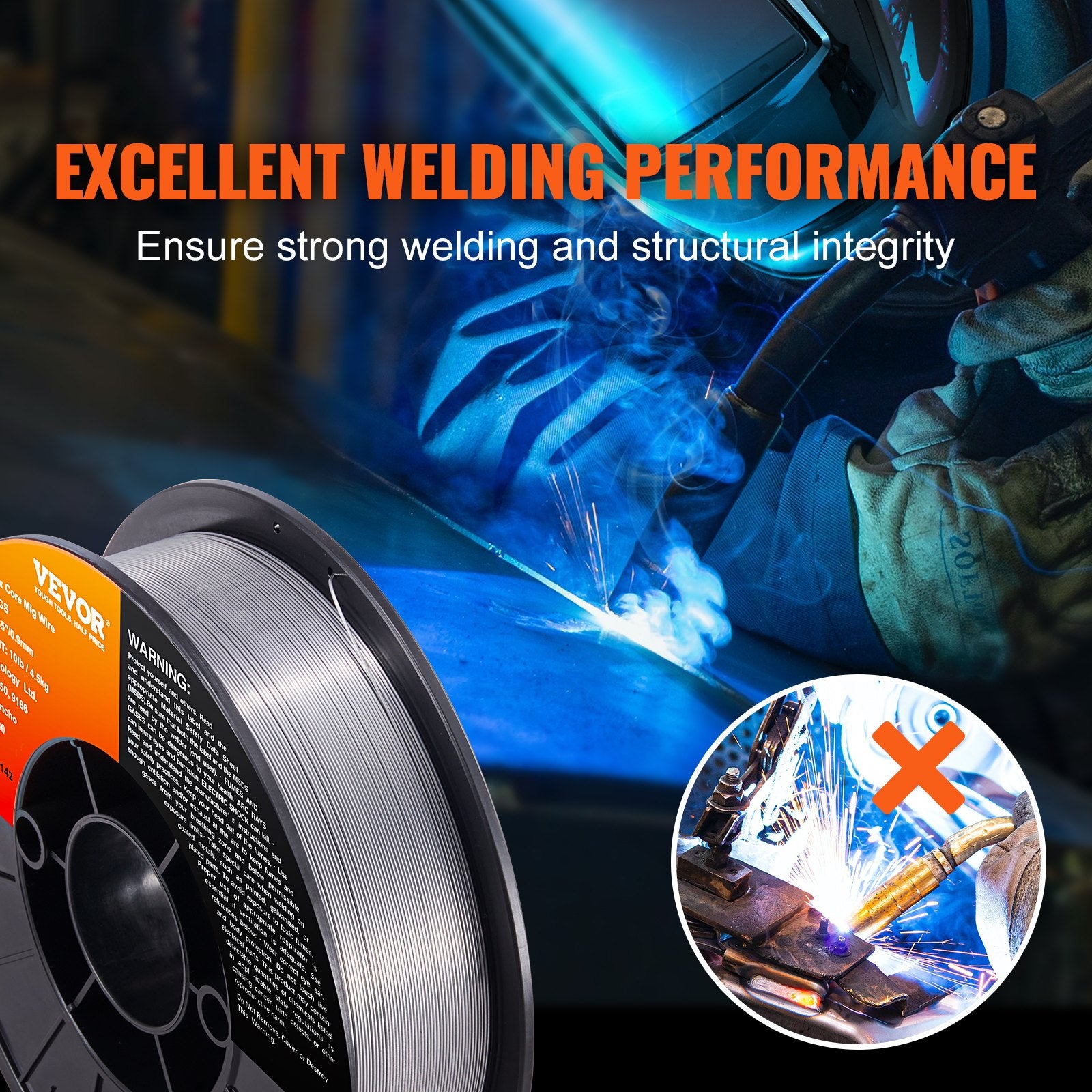 Flux Core MIG Welding Wire E71T-GS 0.035" 10LB Gasless Mild Steel MIG Wire V952-YXHSJMIGE71TG6JSPV0