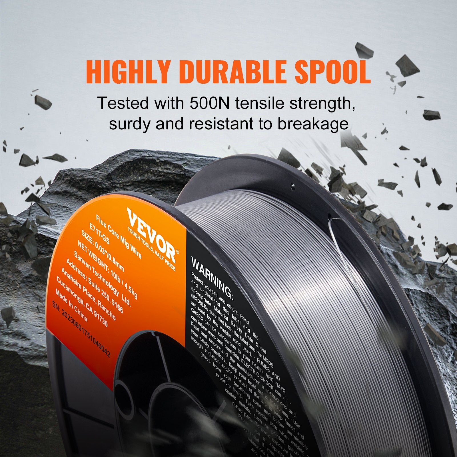 Flux Core Welding Wire, E71T-GS 0.030-inch 10LBS, Gasless Mild Steel MIG Welding Wire with Low Splatter for V952-YXHSJMIGE71TGOMMLV0