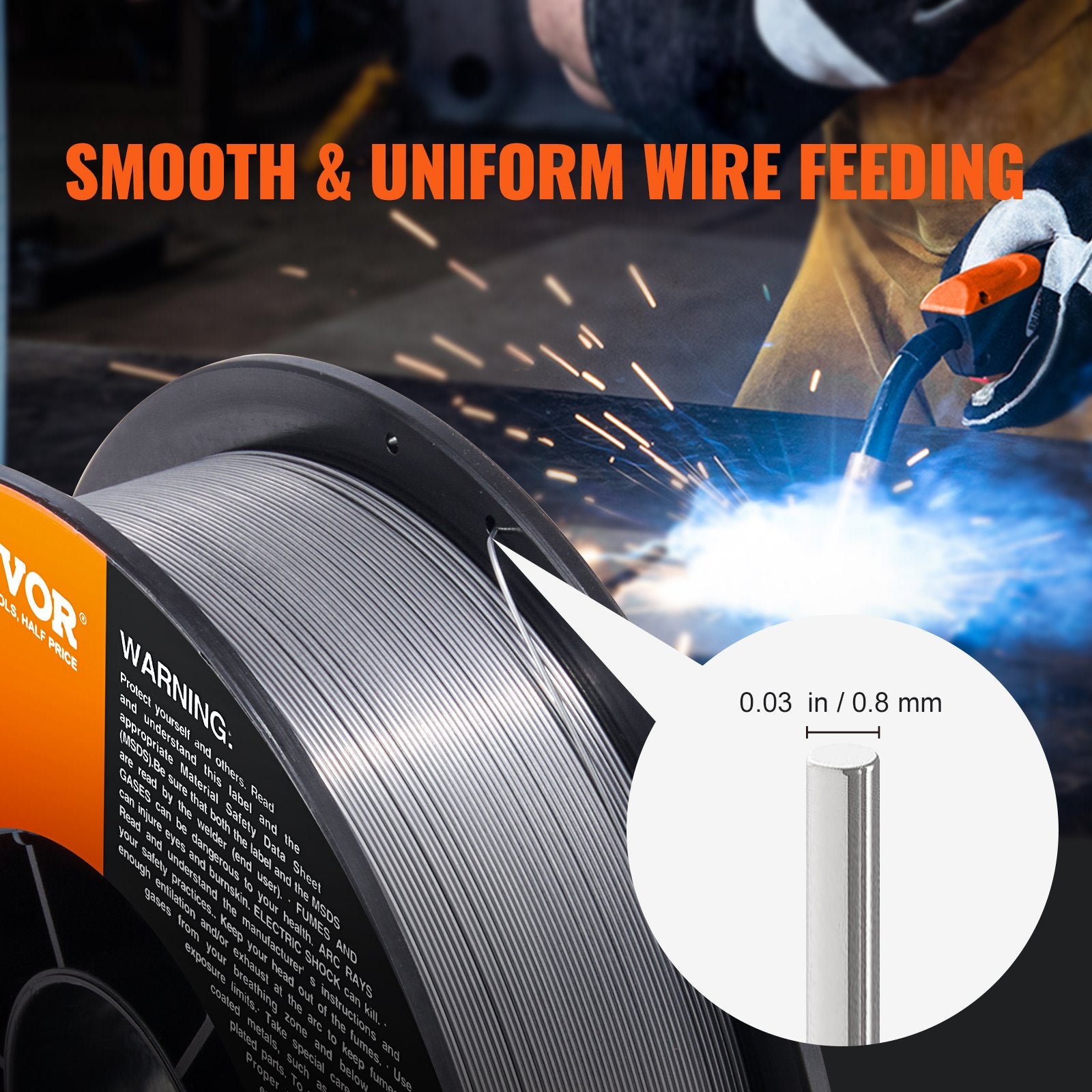 Flux Core Welding Wire, E71T-GS 0.030-inch 10LBS, Gasless Mild Steel MIG Welding Wire with Low Splatter for V952-YXHSJMIGE71TGOMMLV0