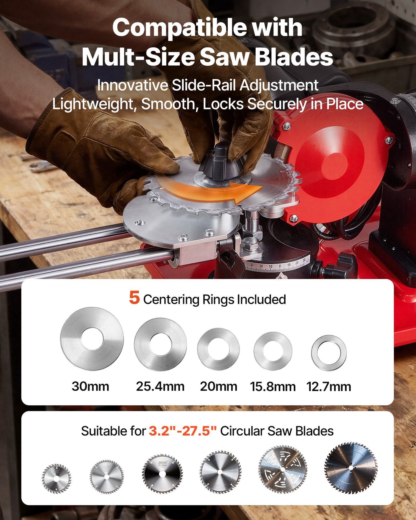 Circular Saw Blade Sharpener, 370W 2890RPM Rotary Angle Mill Grinder Sharpening Machine with 125mm Grinding V952-YXJPDMJGMHGDIOUPX001V3