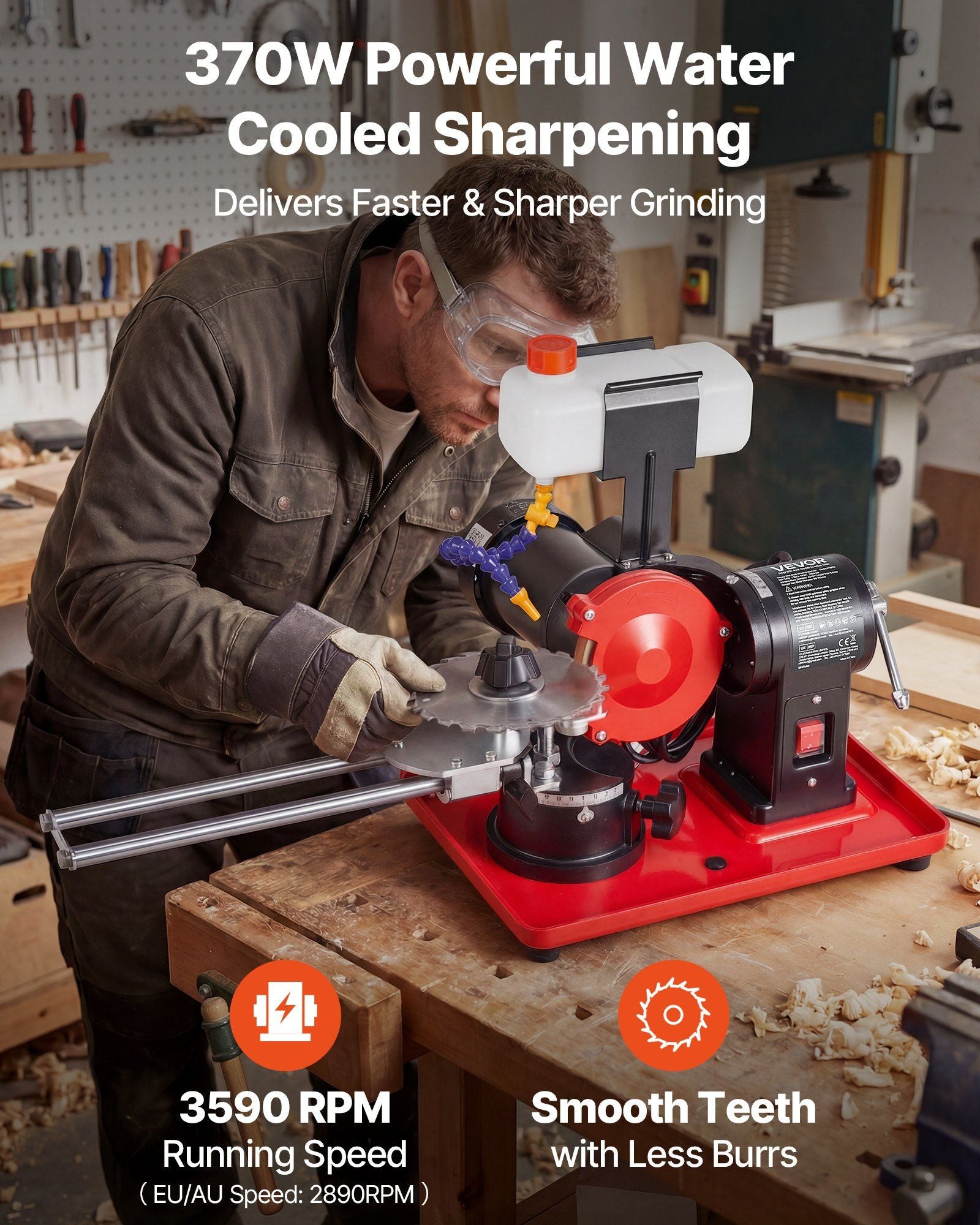 Circular Saw Blade Sharpener with Water Tank, 370W 2890RPM Rotary Angle Mill Grinder, Water Injection V952-YXJPDMJSMHGD46ML4001V3