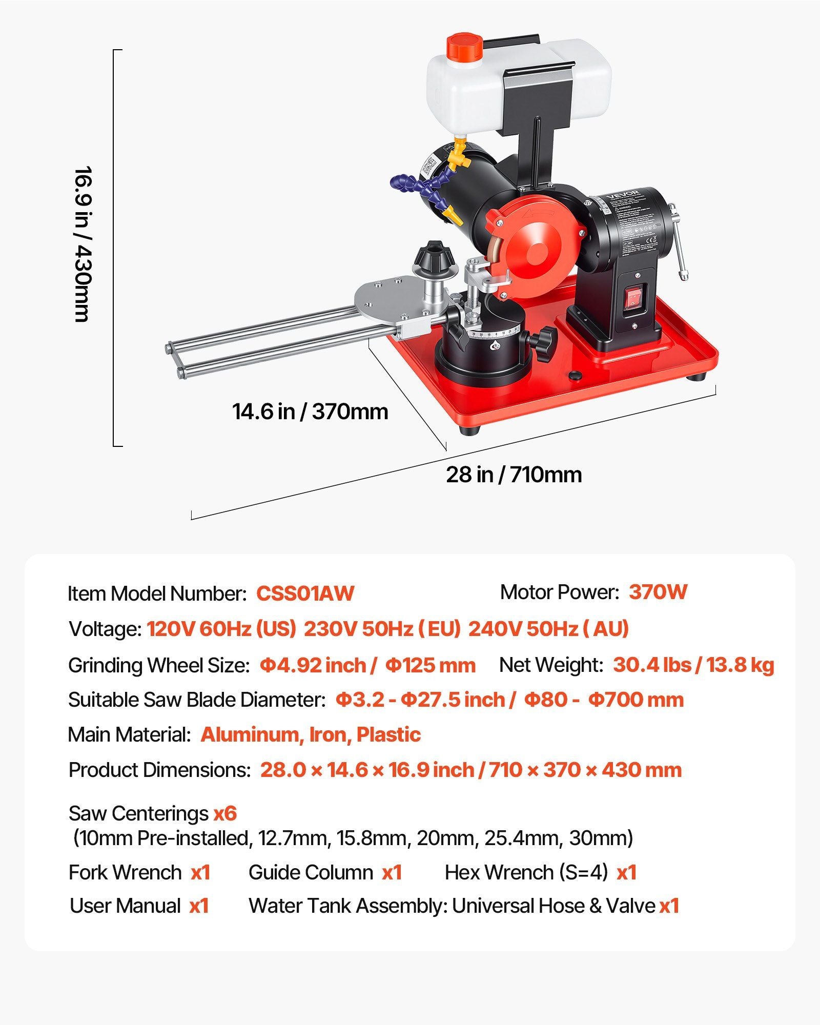 Circular Saw Blade Sharpener with Water Tank, 370W 2890RPM Rotary Angle Mill Grinder, Water Injection V952-YXJPDMJSMHGD46ML4001V3