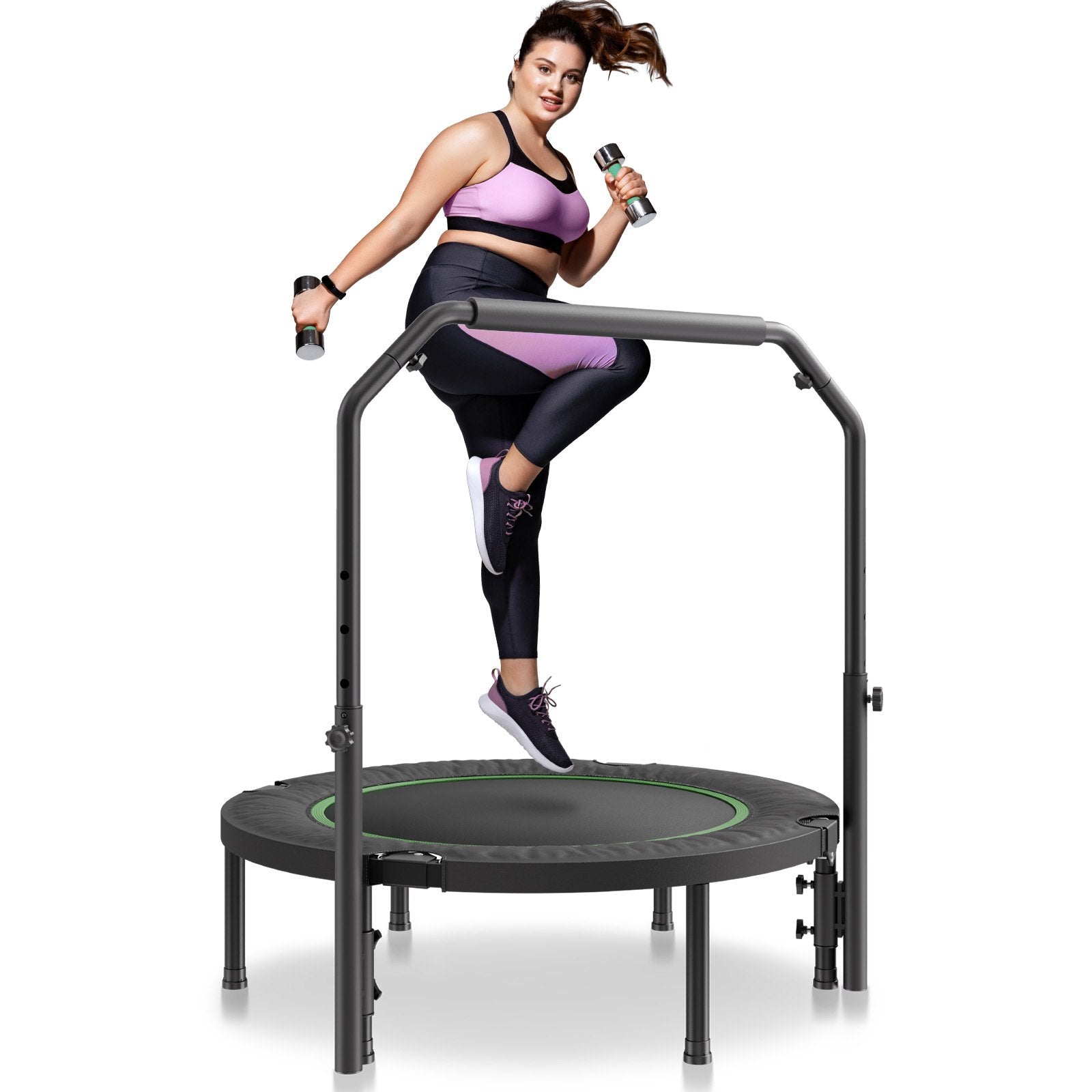 Foldable Mini Trampoline, 40 Inch Fitness Rebounder, Max Load 330lbs Exercise Trampoline, Stable & Quiet V952-YXJSBCDBSKZD98EZMV0