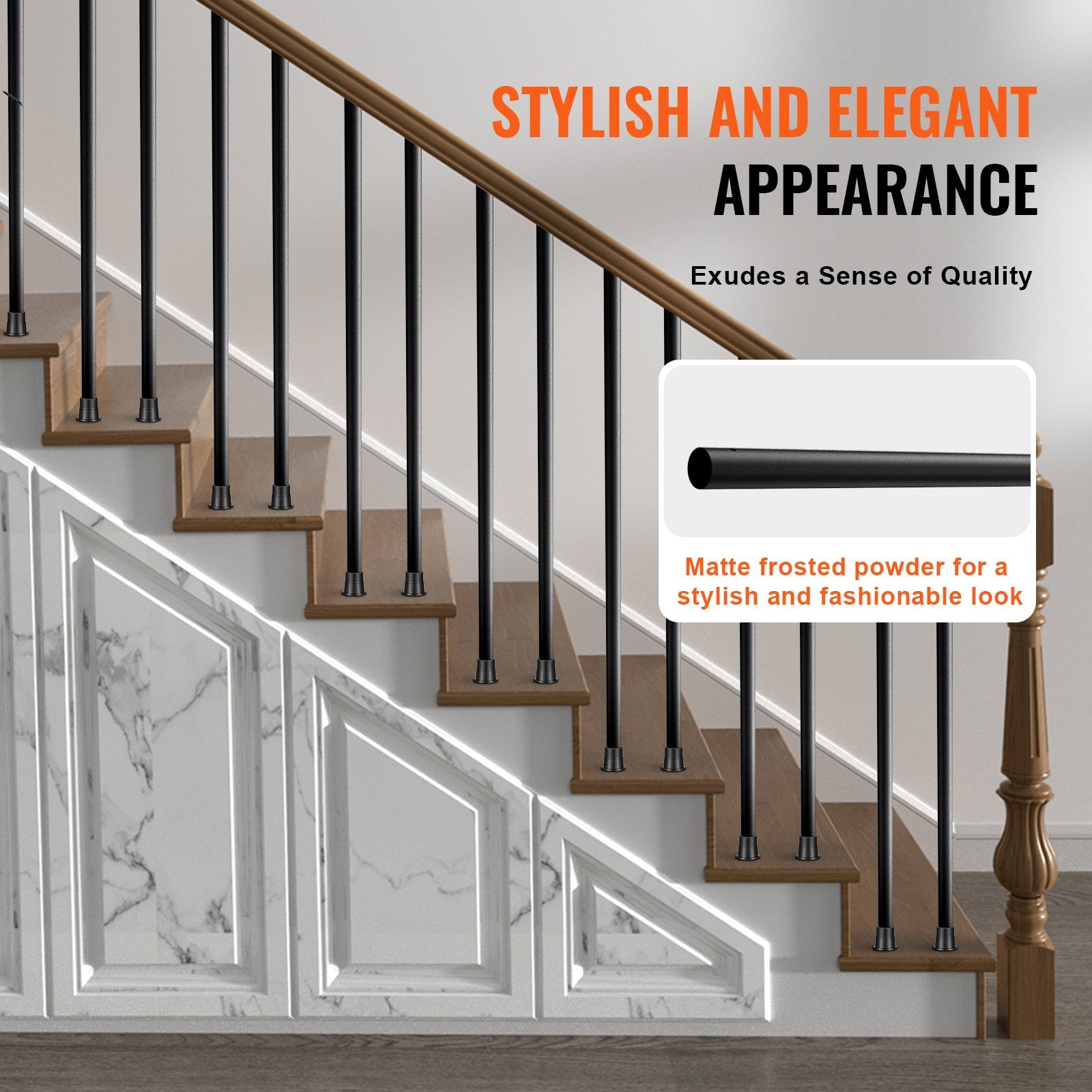 Staircase Metal Balusters, 3/4'' Round x 32'' Long Aluminum Decorative Banister Spindles, 101 Pack Deck V952-YXKLGZ32YC10P31SIV0