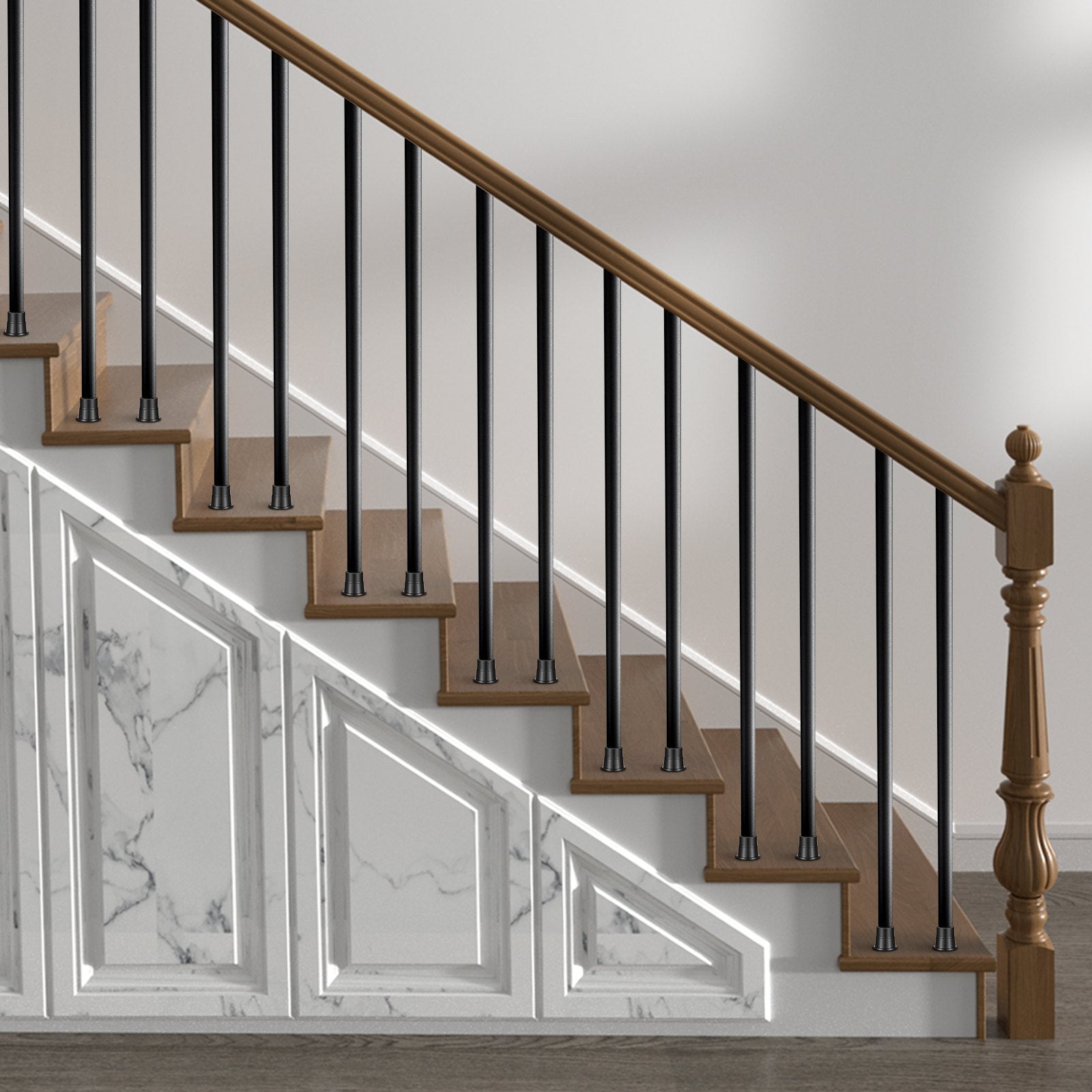 Staircase Metal Balusters, 3/4'' Round x 32'' Long Aluminum Decorative Banister Spindles, 101 Pack Deck V952-YXKLGZ32YC10P31SIV0