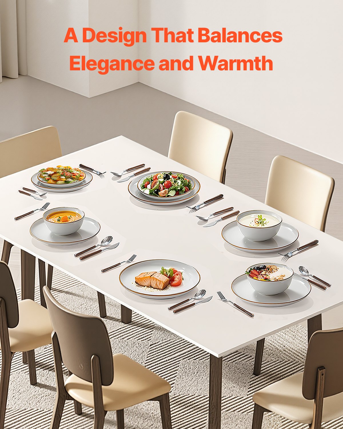 18 PCS Dinnerware Set Ceramic Plates and Bowls Sets Service for 6 White V952-YXKSMBSYXKS1DV8NNV0
