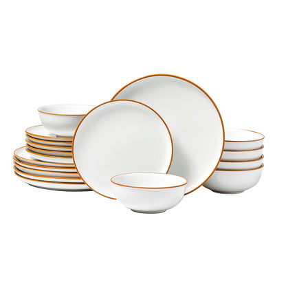 18 PCS Dinnerware Set Ceramic Plates and Bowls Sets Service for 6 White V952-YXKSMBSYXKS1DV8NNV0