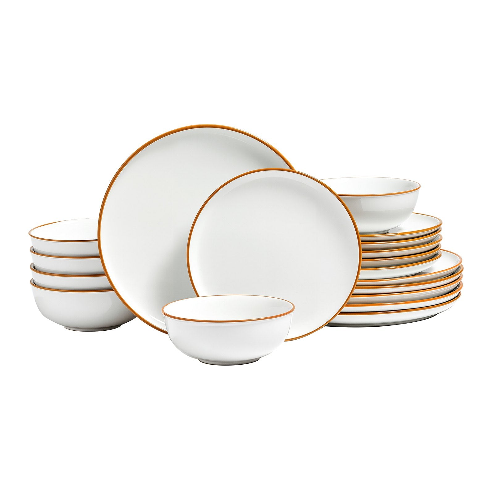 18 PCS Dinnerware Set Ceramic Plates and Bowls Sets Service for 6 White V952-YXKSMBSYXKS1DV8NNV0