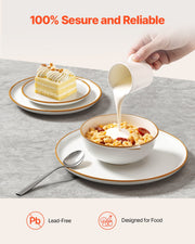 32 PCS Dinnerware Set Ceramic Plates and Bowls Sets Service for 8 White V952-YXKSMBSYXKS3GBB7HV0