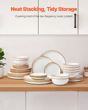 32 PCS Dinnerware Set Ceramic Plates and Bowls Sets Service for 8 White V952-YXKSMBSYXKS3GBB7HV0