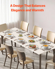 32 PCS Dinnerware Set Ceramic Plates and Bowls Sets Service for 8 White V952-YXKSMBSYXKS3GBB7HV0