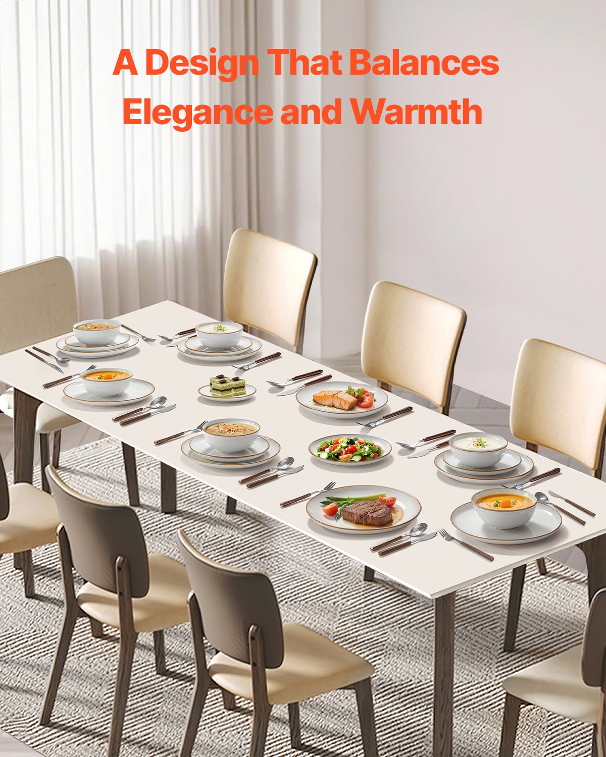 32 PCS Dinnerware Set Ceramic Plates and Bowls Sets Service for 8 White V952-YXKSMBSYXKS3GBB7HV0