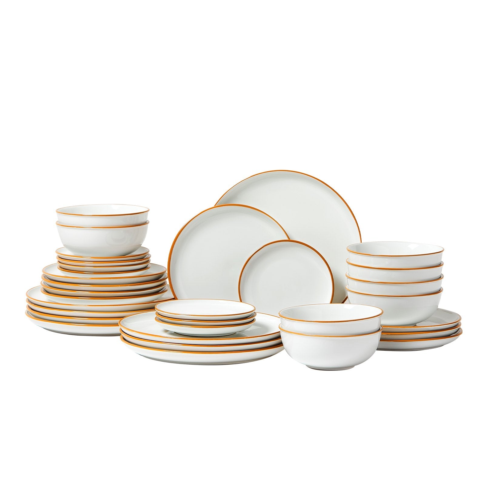 32 PCS Dinnerware Set Ceramic Plates and Bowls Sets Service for 8 White V952-YXKSMBSYXKS3GBB7HV0