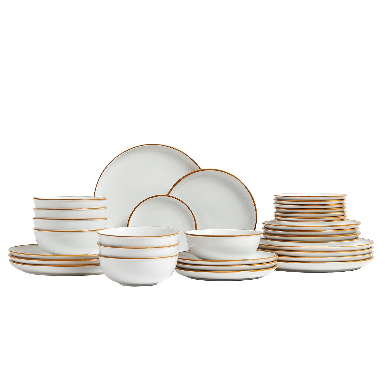 32 PCS Dinnerware Set Ceramic Plates and Bowls Sets Service for 8 White V952-YXKSMBSYXKS3GBB7HV0